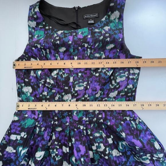Jessica Howard VINTAGE Dress Womens Sz 14 Purple Green Floral Lined Sleeveless - Picture 7 of 9